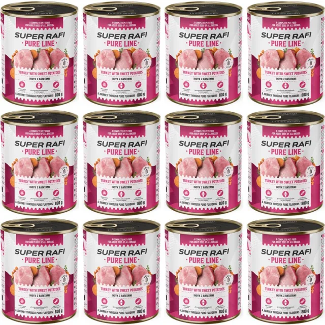SUPER RAFI Pure Line krůta s batáty 12x800g konzervy pro psy