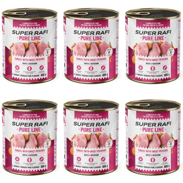 SUPER RAFI Pure Line krůta s batáty 6x800g konzervy pro psy
