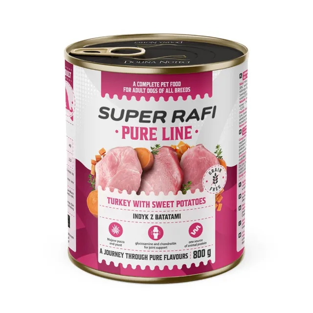 SUPER RAFI Pure Line krůta s batáty 800g konzerva pro psy