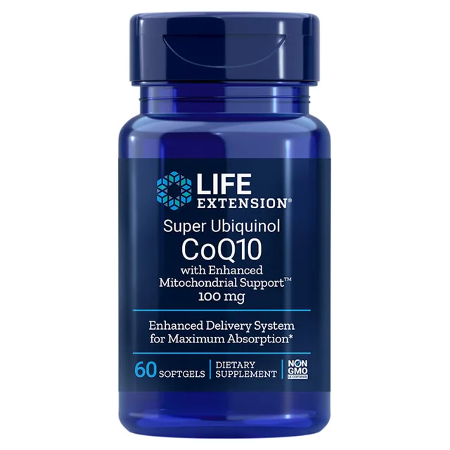 Super Ubiquinol CoQ10 se zvýšenou podporou mitochondrií, 100 mg, 60 kapslí