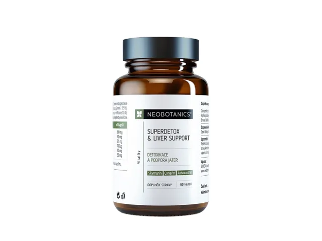 SuperDetox & Liver Support bylinný komplex pro játra, 60 kapslí