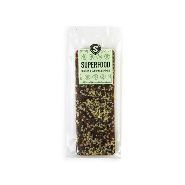 Superfood tyčinka hruška a konopné semínko váha 1kg (20x50g)