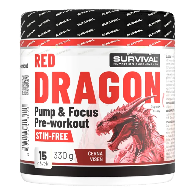 Survival Red Dragon Stim Free Pre-workout 330 g černa višeň