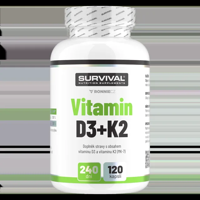 Survival Vitamin D3+K2 120 cps