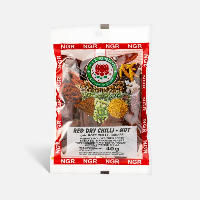 Sušené červené chilli papričky 40 g  celé extra pálivé NGR