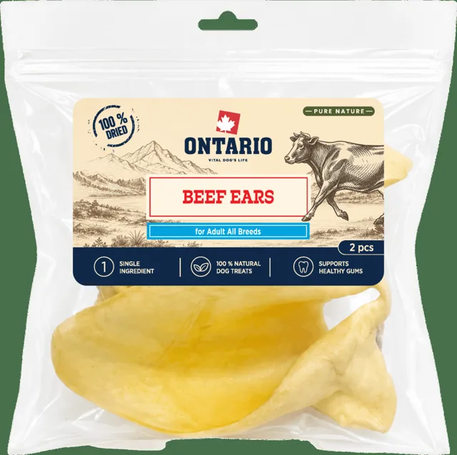 Sušené hovězí uši Ontario Pure Nature 2 ks