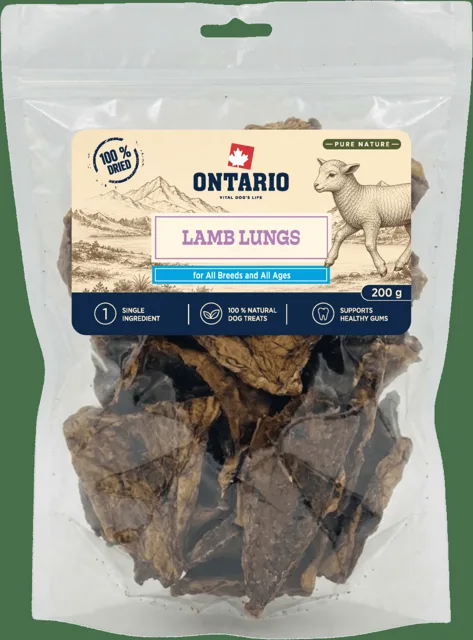 Sušené jehněčí plíce Ontario Pure Nature 200 g