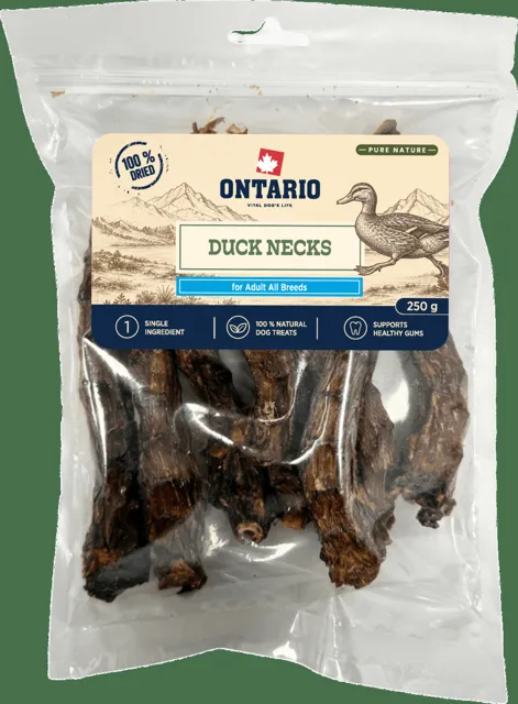 Sušené kachní krky Ontario Pure Nature 250 g