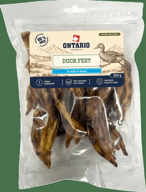 Sušené kachní pařátky Ontario Pure Nature 250 g