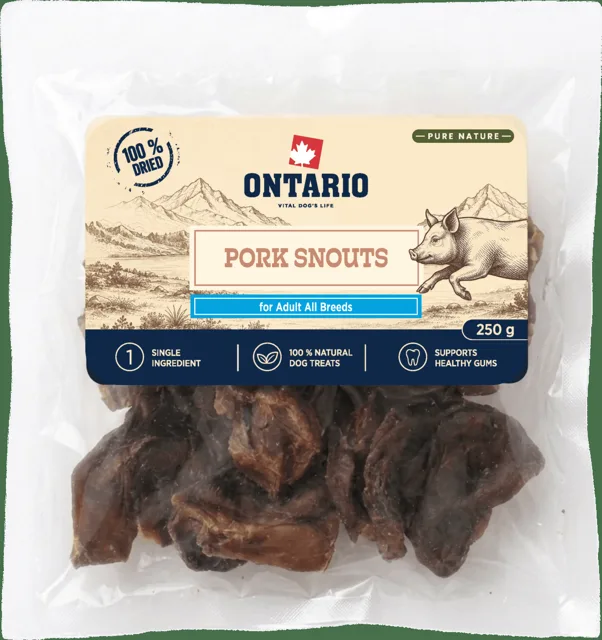 Sušené vepřové rypáčky Ontario Pure Nature 250 g