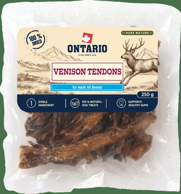 Sušené zvěřinové šlachy Ontario Pure Nature 250 g