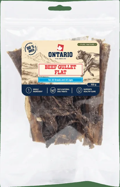 Sušený hovězí jícen Ontario Pure Nature plochý 100 g
