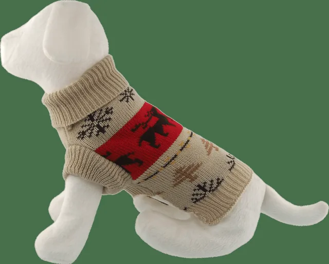 Svetr Dog Fantasy Winter Tale vánoční pletený se soby L 55cm