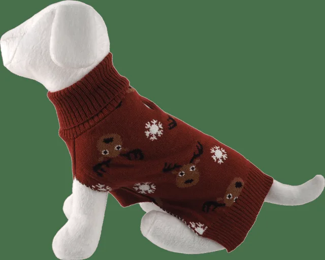 Svetr pro psy Dog Fantasy Winter Tale hnědý S