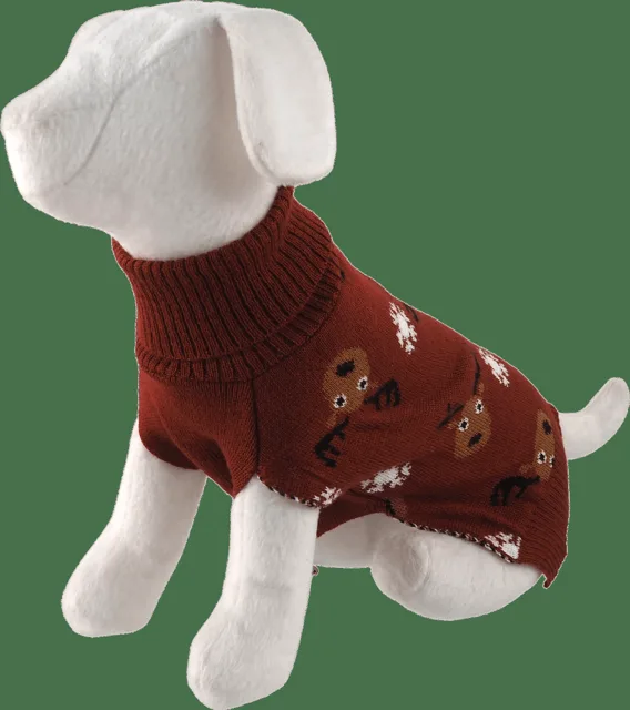 Svetr pro psy Dog Fantasy Winter Tale hnědý XL