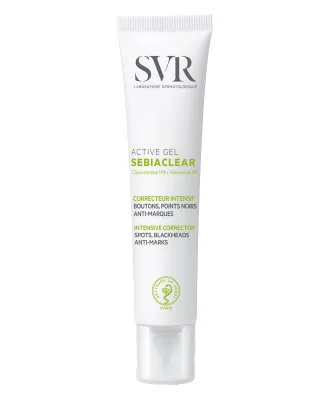 SVR Sebiaclear Active intenzivní gelový krém proti nedokonalostem aknózní pleti Intensive Care Spots Bleackheads Anti-Marks 40 ml
