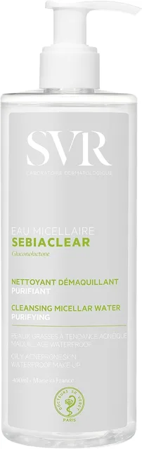 SVR SEBIACLEAR čisticí micelární voda pro mastnou a smíšenou pleť se sklonem k akné 400 ml (poškozený aplikátor)