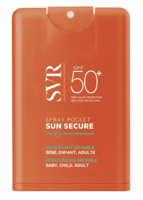 SVR Sun Secure sprej na opalování SPF50+ Moisturising Invisible Pocket Spray 20 ml