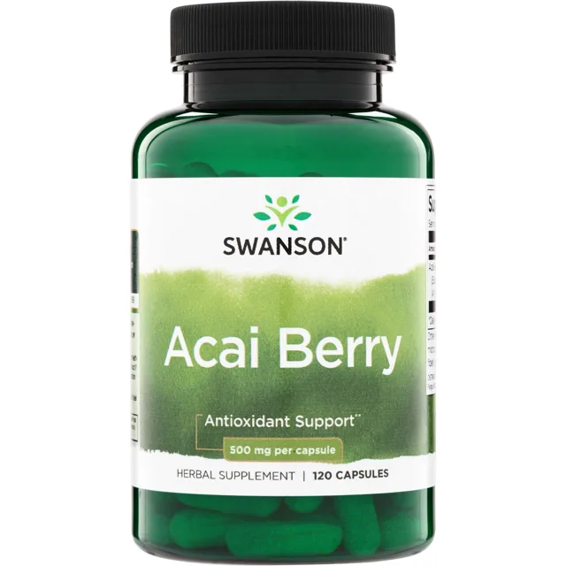 Swanson Acai Berry, 500 mg, 120 kapslí
