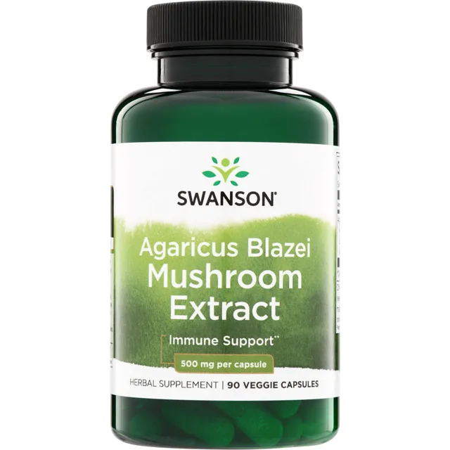 Swanson Agaricus blazei extrakt, 500 mg, 90 rostlinných kapslí