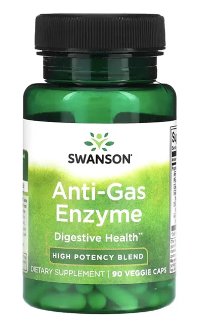 Swanson Anti-gas enzyme, trávicí enzymy, 90 rostlinných kapslí