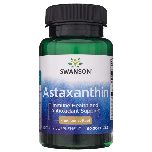 Swanson Astaxanthin, 4 mg, 60 softgelových kapslí