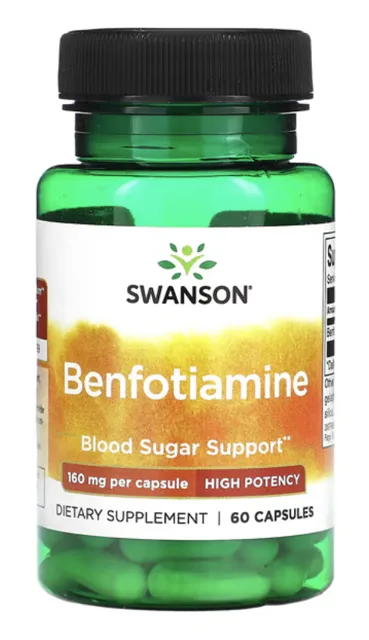 Swanson Benfotiamine (vitamín B1), 160 mg, 60 kapslí