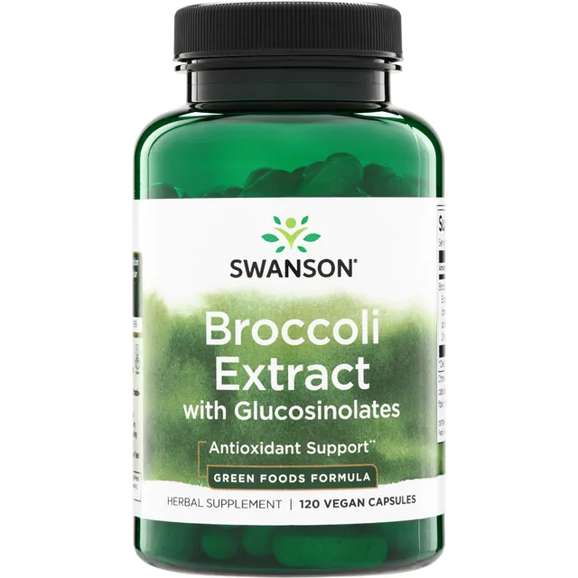 Swanson Broccoli extrakt s glukosinoláty, 600 mg, 120 rostlinných kapslí