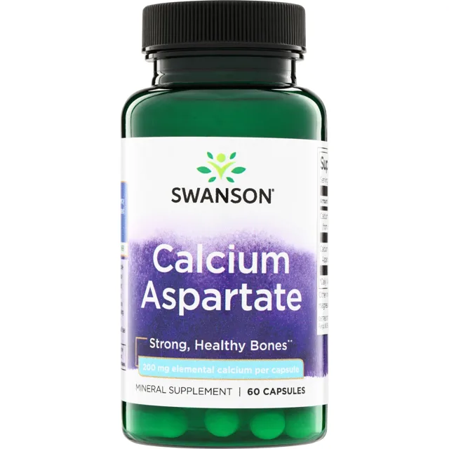 Swanson Calcium Aspartate, 200 mg elementárního vápníku, 60 kapslí