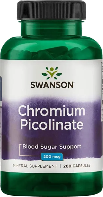 Swanson Chromium Picolinate, 200mcg, 100 kapslí