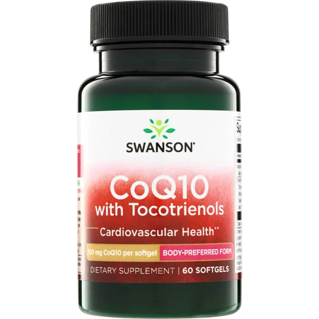 Swanson CoQ10 100 mg s tokotrienolovým komplexem 10 mg, 60 měkkých kapslí