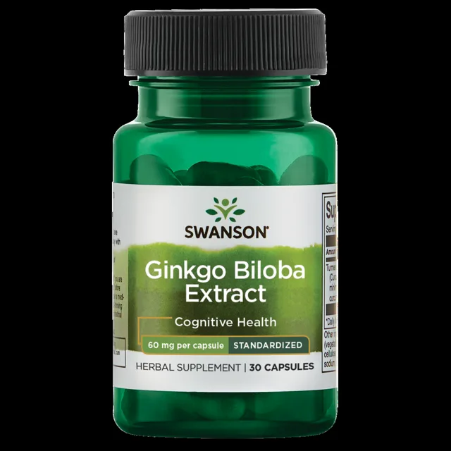 Swanson Extrakt z ginkgo biloby, 60 mg, 30 kapslí