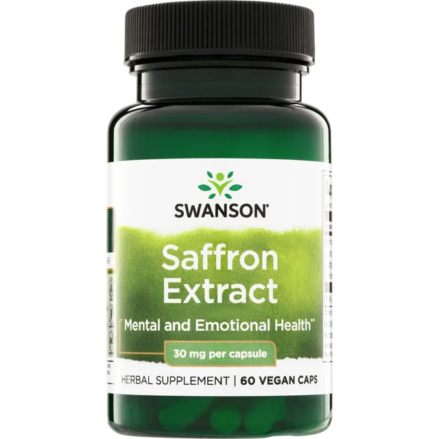 Swanson Extrakt ze šafránu, 30 mg, 60 rostlinných kapslí
