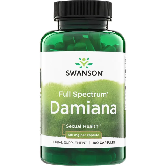 Swanson Full Spectrum Damiana, 510 mg, 100 kapslí