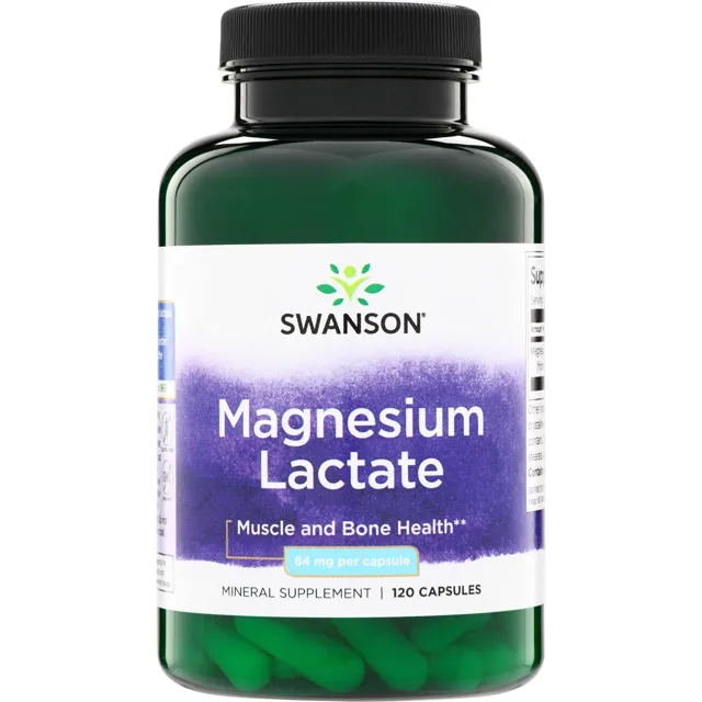 Swanson Hořčík laktát, 84 mg, 120 kapslí