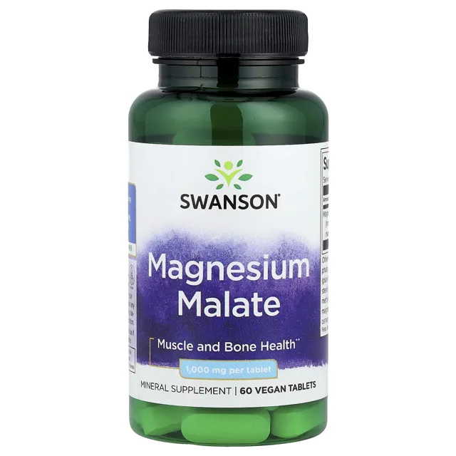 Swanson Hořčík malát, 150 mg, 60 veganských tablet