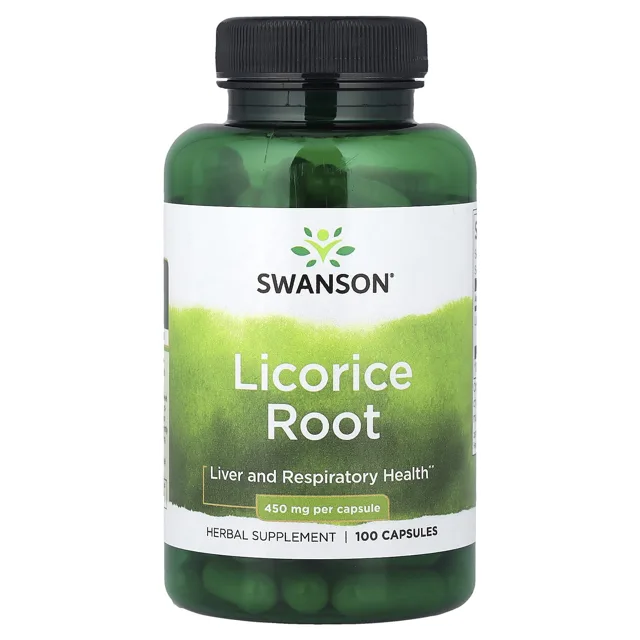 Swanson Kořen lékořice, 450 mg, 100 kapslí
