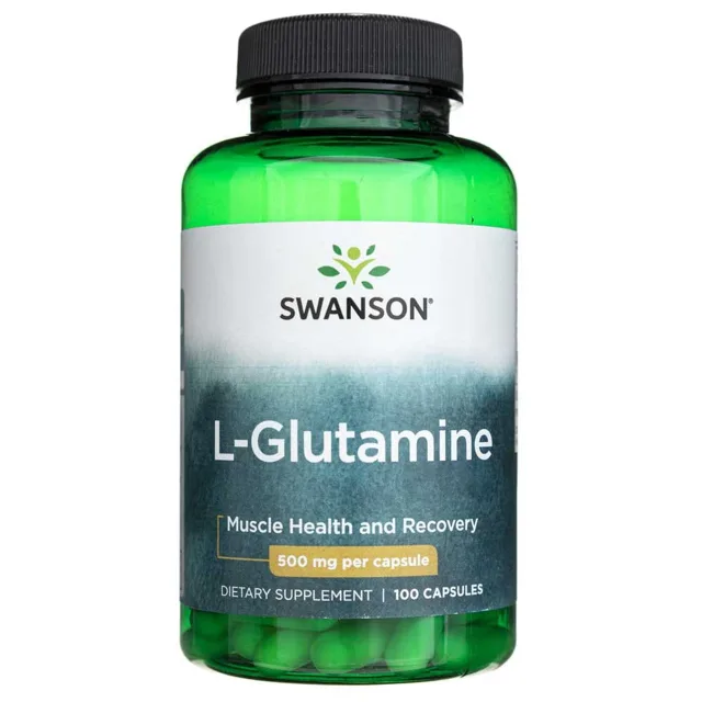 Swanson L-glutamin, 500 mg, 100 kapslí