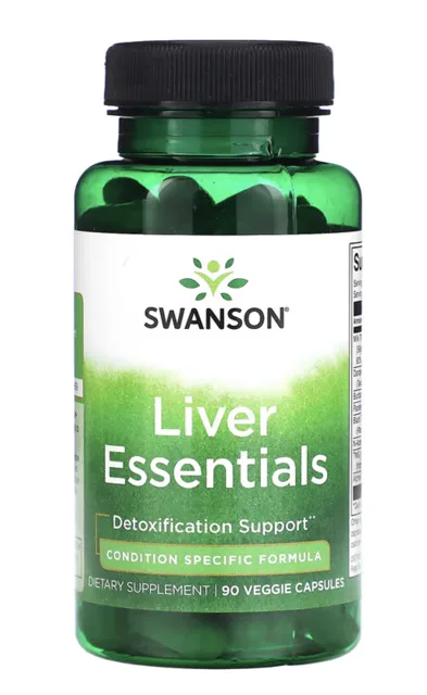 Swanson Liver Essentials, podpora jater, 90 rostlinných kapslí