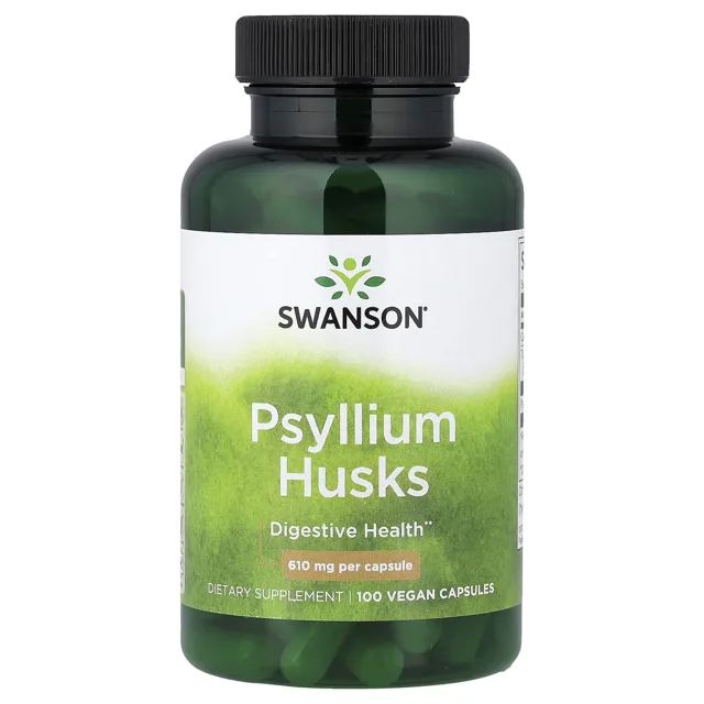Swanson Psyllium slupky, 610 mg, 100 kapslí
