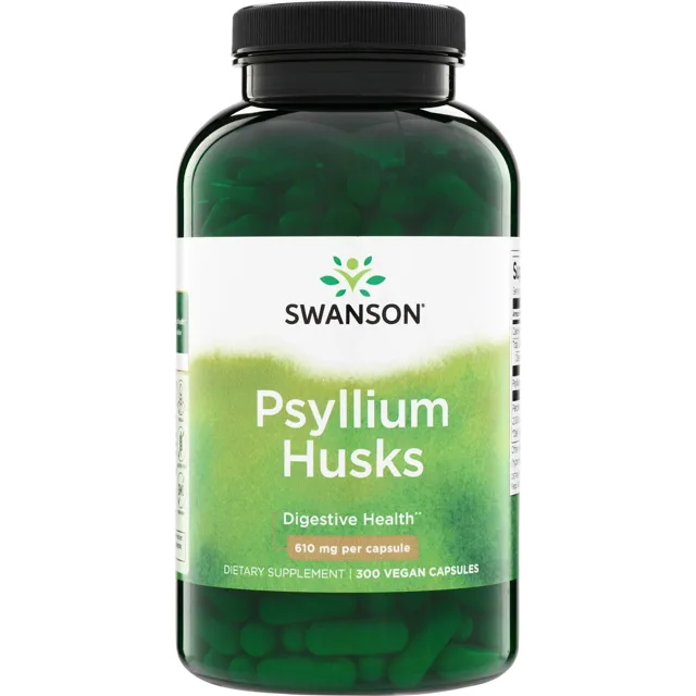 Swanson Psyllium slupky, 610 mg, 300 kapslí