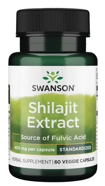 Swanson Shilajit Extrakt - 400 mg, 60 rostlinných kapslí