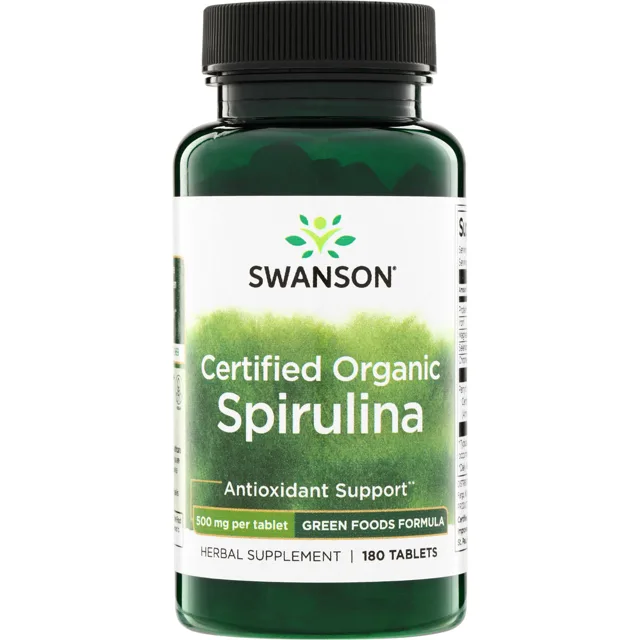 Swanson Spirulina, 500 mg, 180 veganských tablet