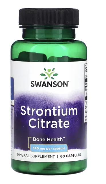 Swanson Strontium Citrate, 340 mg, 60 kapslí