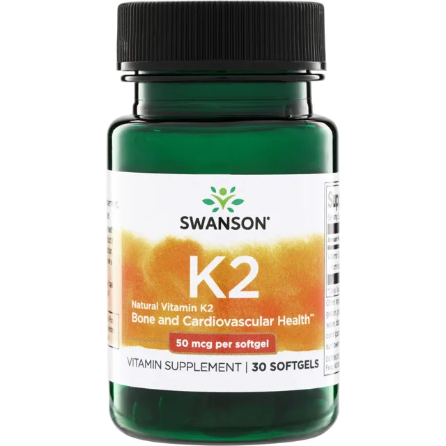 Swanson Vitamín K2 MK-7 z natto, 50 µg, 30 softgelových kapslí