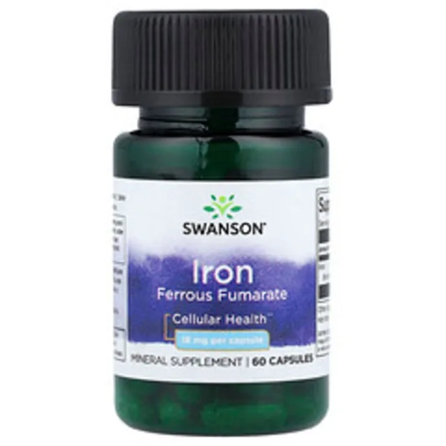 Swanson Železo (Ferrous Fumarate), 18 mg, 60 kapslí