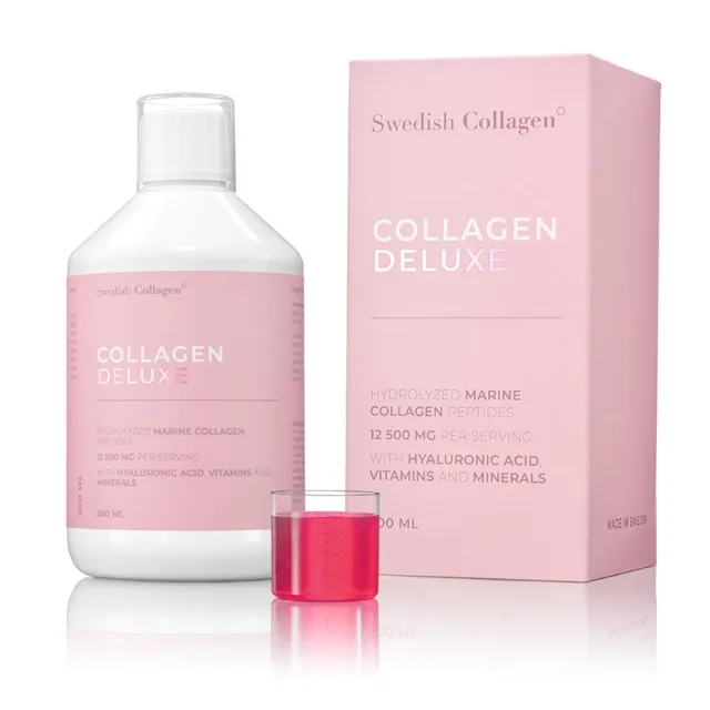 Swedish Collagen Collagen Deluxe – tekutý mořský kolagen s kyselinou hyaluronovou 500 ml