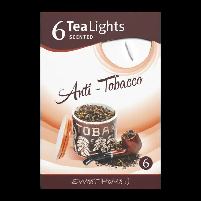 Sweet Home Čajové svíčky aromatizované Antitabak 6 ks