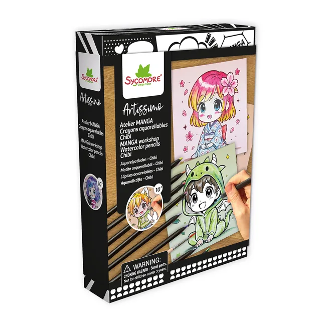 Sycomore Artissimo - Manga - chibi postavičky + 8 akvarelových pastelek
