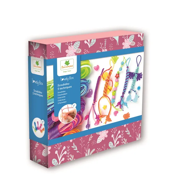Sycomore Lovely box - kreativní sada scoubidou - zábavné pletení z barevných bužírek